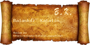 Balaskó Katalin névjegykártya
