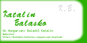 katalin balasko business card